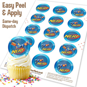 Nerf Cupcakes Toppers Image