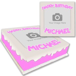 Pink Drip Photo Cake