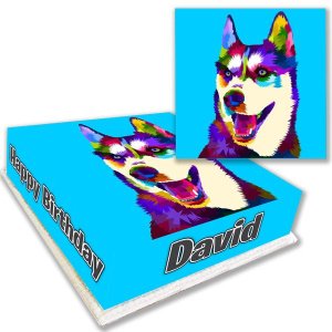 Pop art husky cake