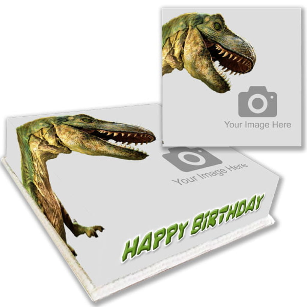 Trex dinosaur photo cake
