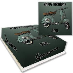 Vespa Scooter Text Cake Image