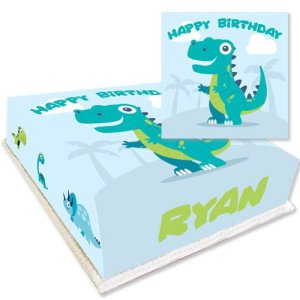 dinosaur birthday message cake
