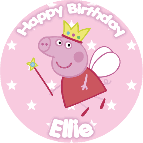 Peppa Pig Fairy Circle Cake Topper - Eat Your Photo