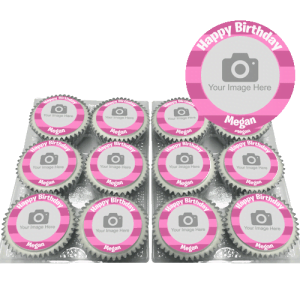 pink stripe cupcakes